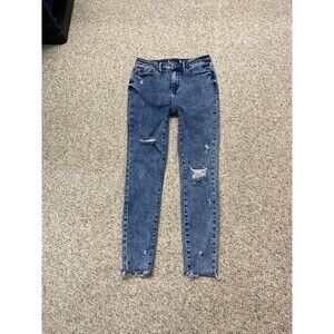 7/28 Judy Blue High-Rise Ripped Distressed Skinny Fit Raw Hem